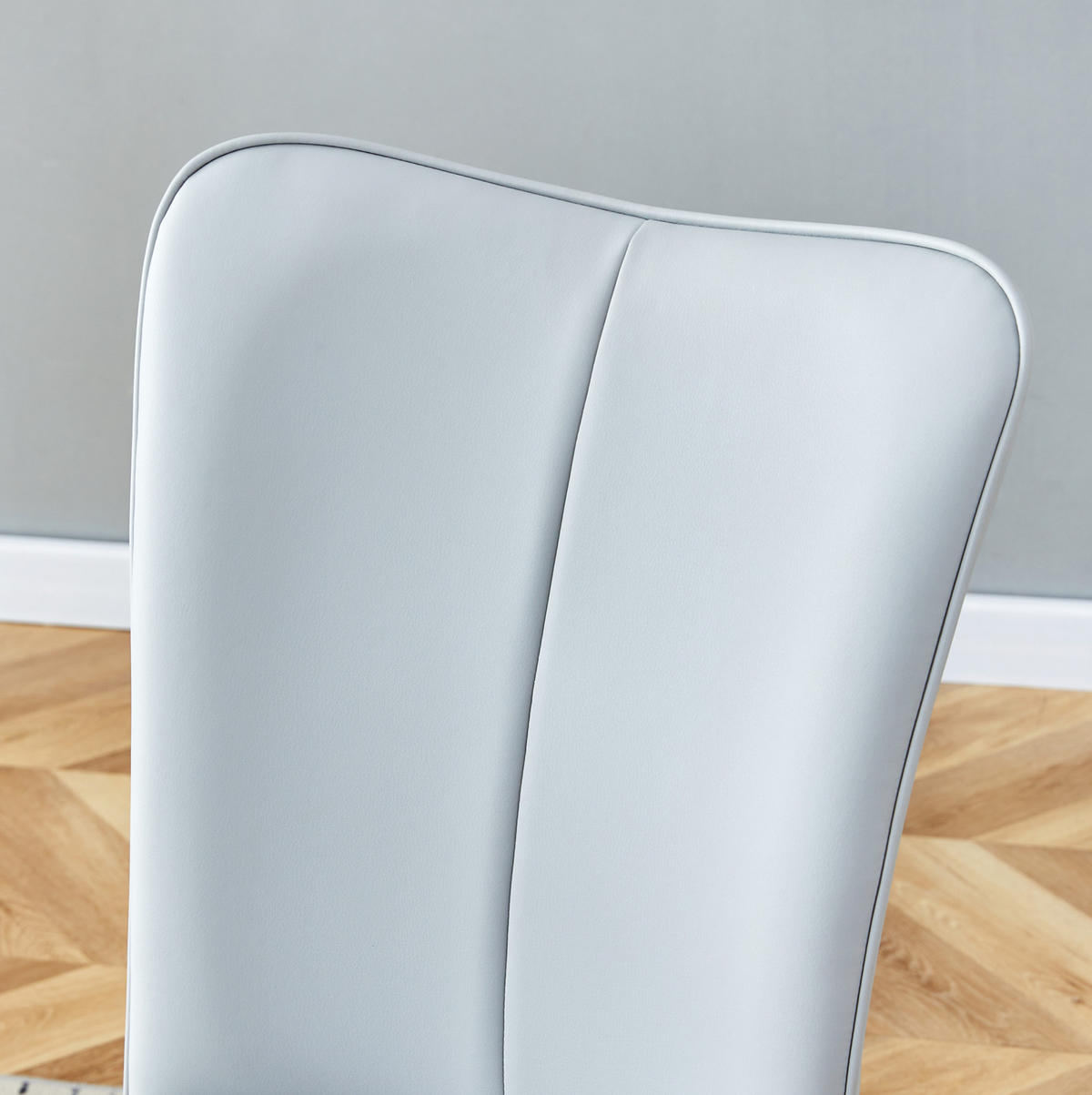 ESSZIMMERSTÜHLE 2er-Set ergonomisch PU Hellgrau/Schwarz - Hellgrau, Metall (44/89/45cm) - Meubliv