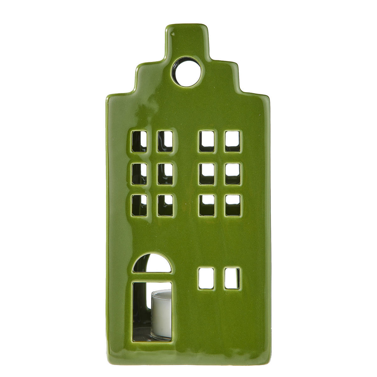 TEELICHTHAUS Delft - Grün, Keramik (18cm) - Butlers