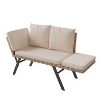 GARTENBANK Calvia klappbar creme/sand - Creme, Kunststoff/Metall - Juskys