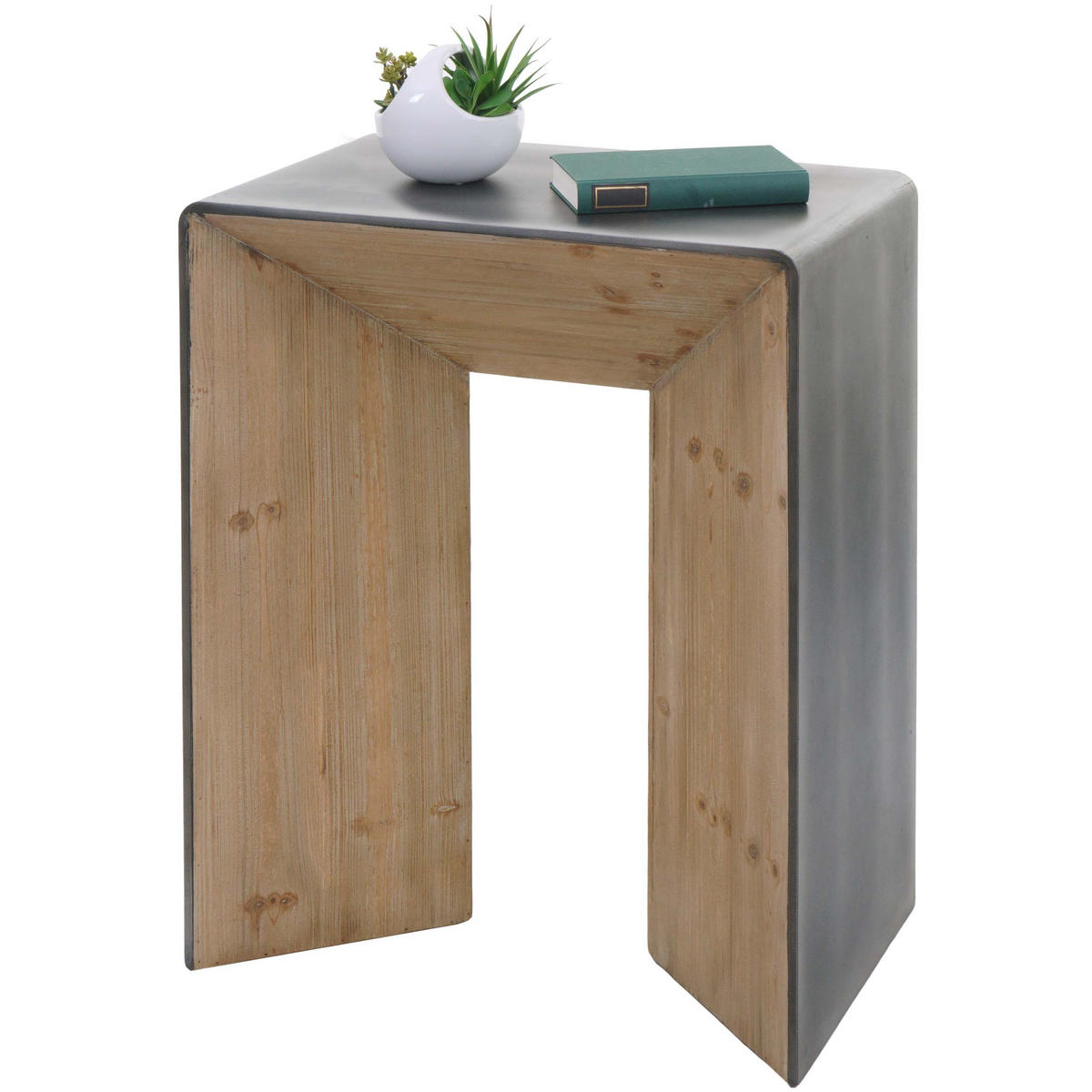 KONSOLENTISCH eckig Braun, Metall - Silberfarben/Braun, Holz (40/60/80cm) - MCW