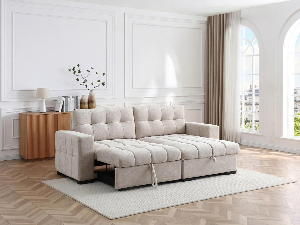 SCHLAFSOFA - -Sitzer - Stoff - Beige - - Beige, Textil (248/92/156cm) - Vente-Unique