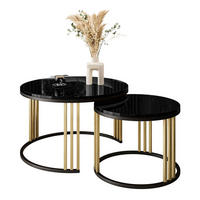 COUCHTISCH 2 in 1 LORI MIX Hochglanz - Goldfarben/Schwarz, Holzwerkstoff (70/70/48cm) - Lookway