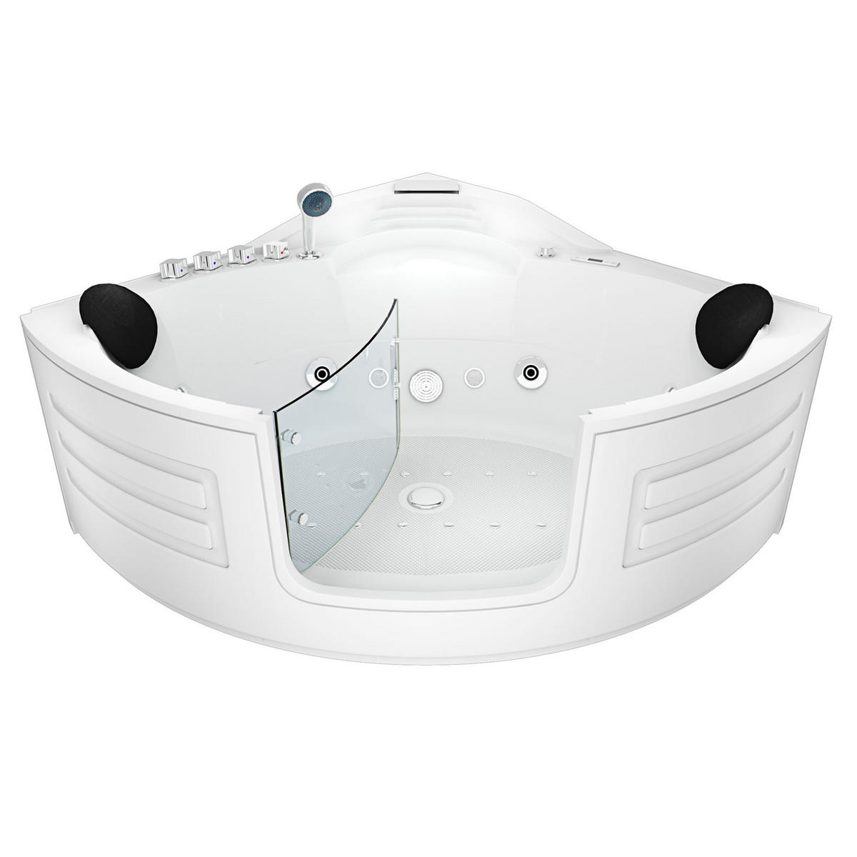 WHIRLPOOL Badewanne Wanne W70-SC 150x150cm mit Tür - Weiß, Glas/Kunststoff (150/70/150cm) - AcquaVapore by Sandra Jentho