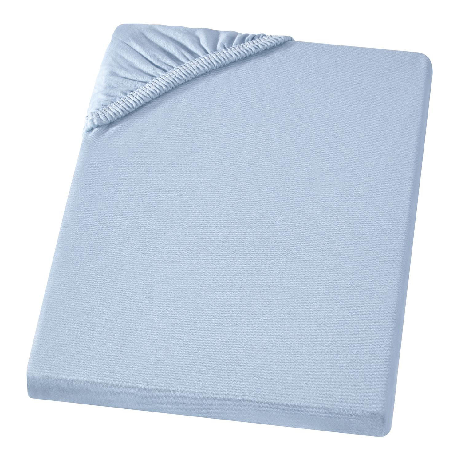 BABY-SPANNBETTLAKEN 60x120 - 70x140 cm Jersey Babybett Bettlaken aus 100% Baumwolle, Spannbetttuch Laken Uni Hellblau - Hellblau, Textil (70/140cm) - Carpe Sonno