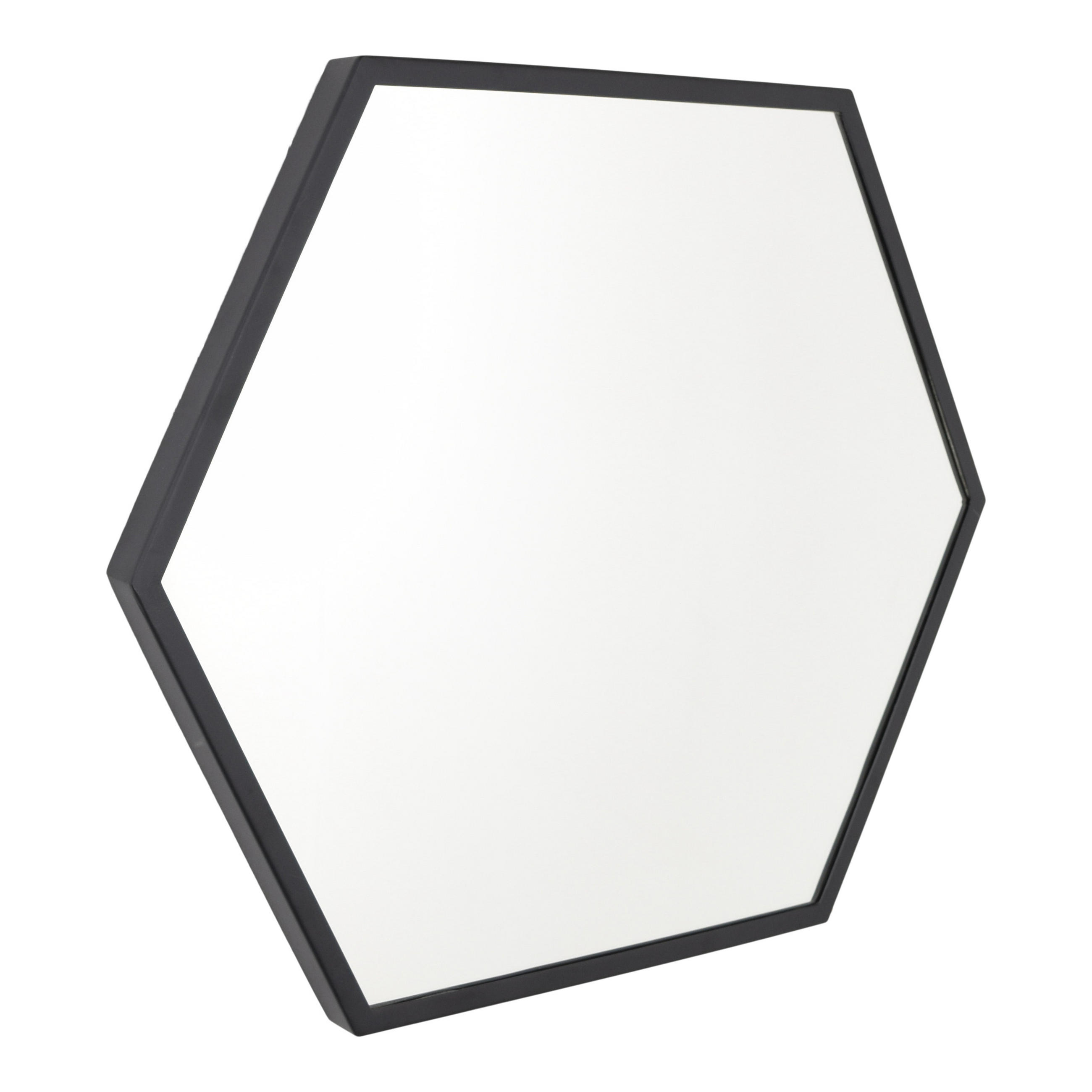 WANDSPIEGEL Hexi Schwarz - Schwarz, Metall (58/50/4cm) - LOFT42