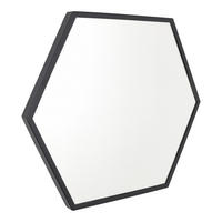 WANDSPIEGEL Hexi Schwarz - Schwarz, Metall (58/50/4cm) - LOFT42
