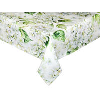 TISCHDECKE Landlust-Hortensie weiß 130/220 cm - Weiß/Grün, Textil (130/220cm) - beties Heimtextil