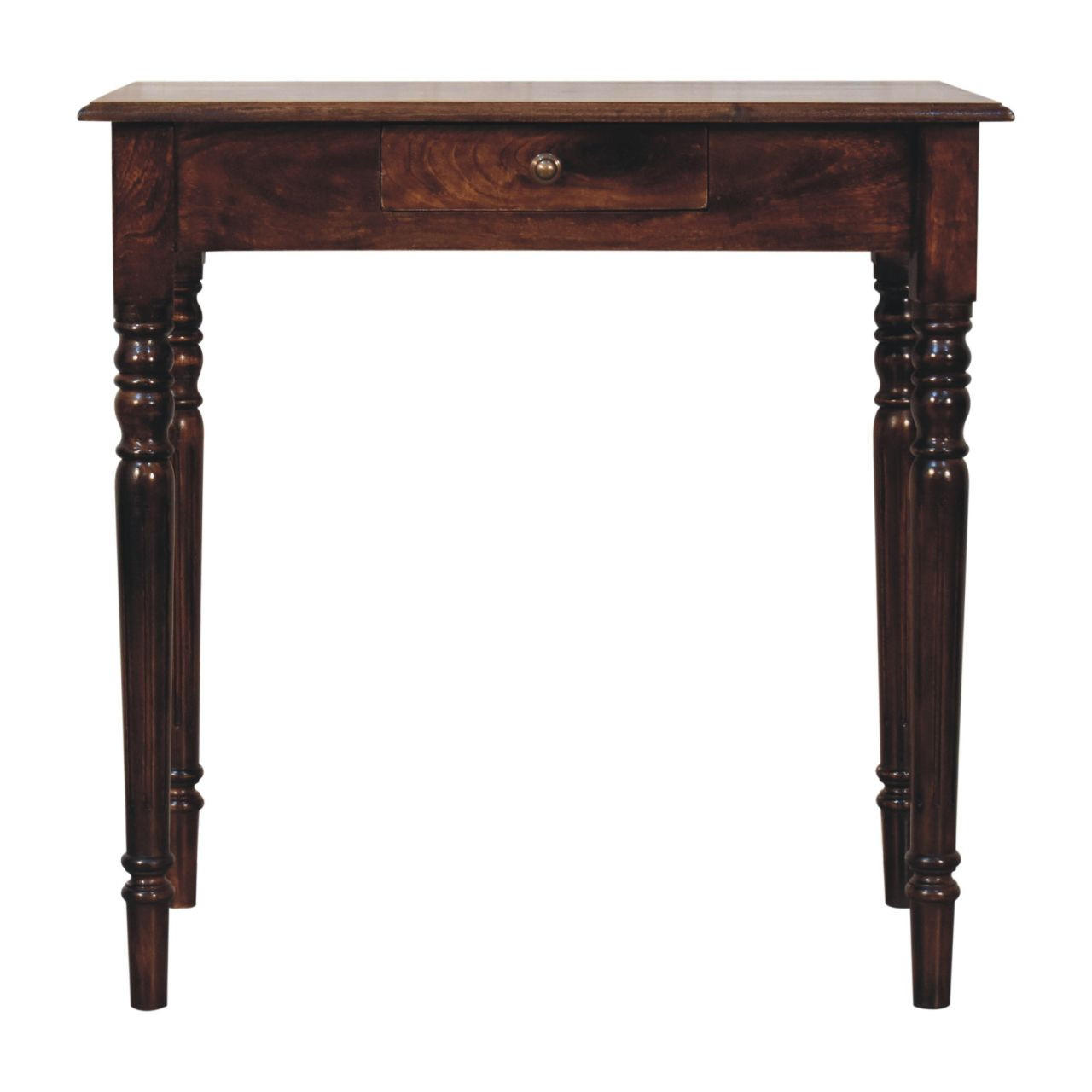 STOLEK V BARVĚ KAŠTANU, 1 ZÁSUVKA, 2 POLIČKY, TMAVĚ HNĚDÁ - tmavě hnědá, dřevo (80/45/78cm) - Artisan Furniture