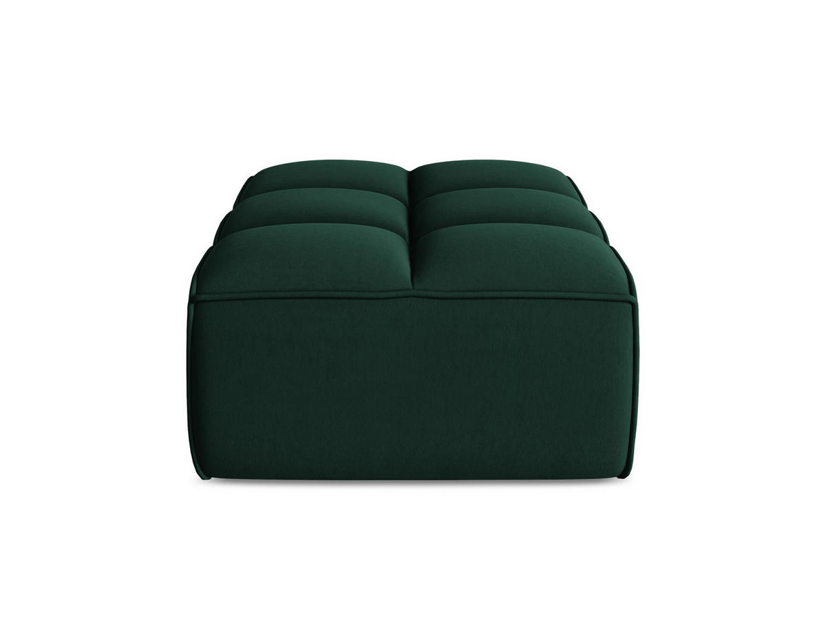 POUF Samt Stoff Grün - Dunkelgrün/Schwarz, Kunststoff/Textil (80/43/93cm) - Makamii