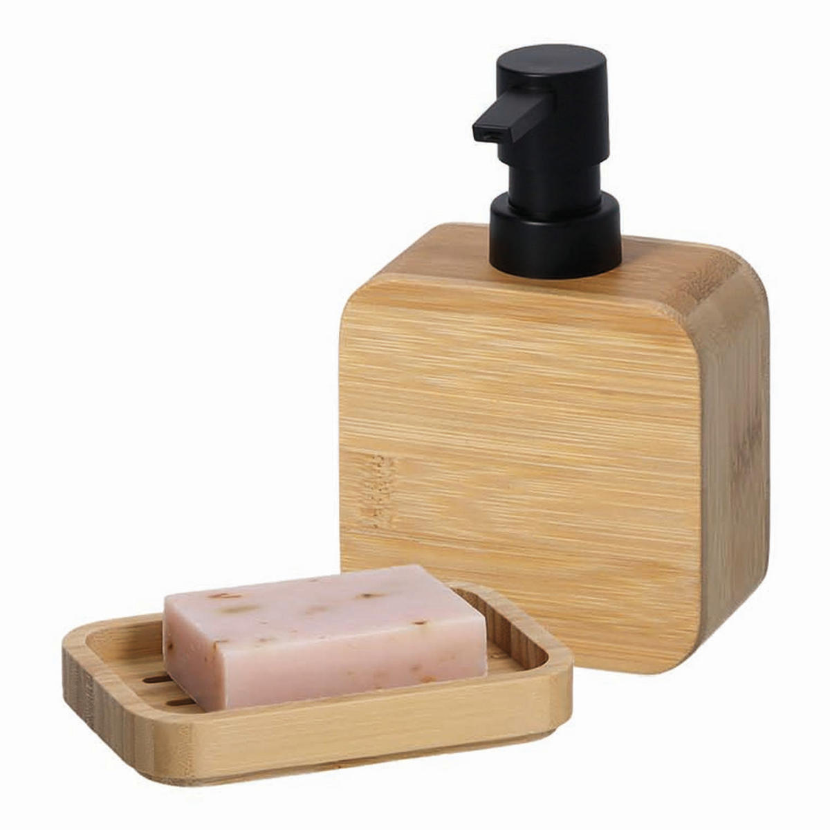 BADACCESSOIRES aus Bambus, 5-teiliges Set - Naturfarben, Holz (9.5/35.5/9.5cm) - Zeller Present