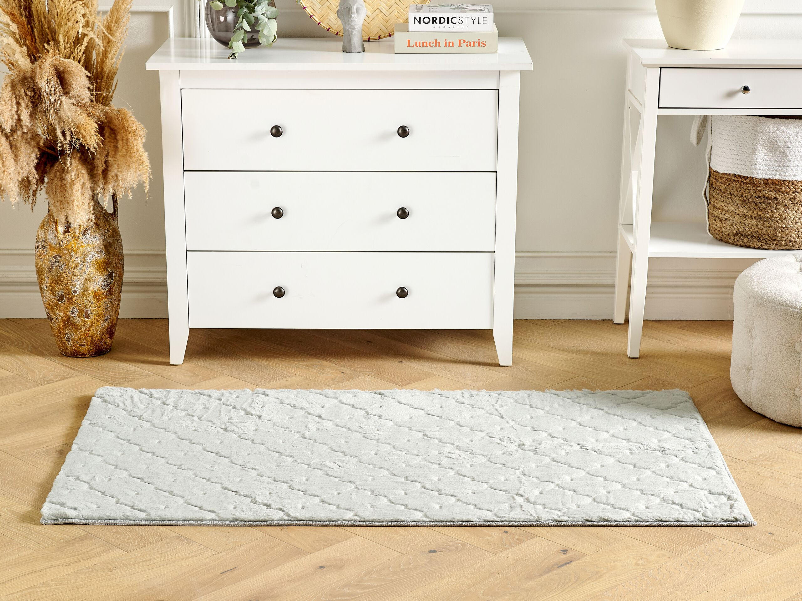 SHAGGY-KUNSTFELLTEPPICH Gharo 150/80 cm - Grau, Kunststoff (80/150cm) - Beliani