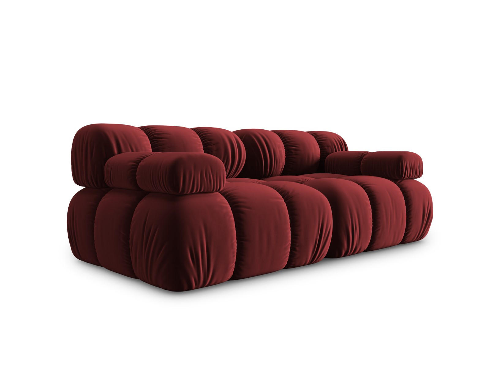 MODULARES-SOFA Bellis aus Samt dunkelrot 2 Sitzplätze - Dunkelrot, Textil (94/63/188cm) - Micadoni