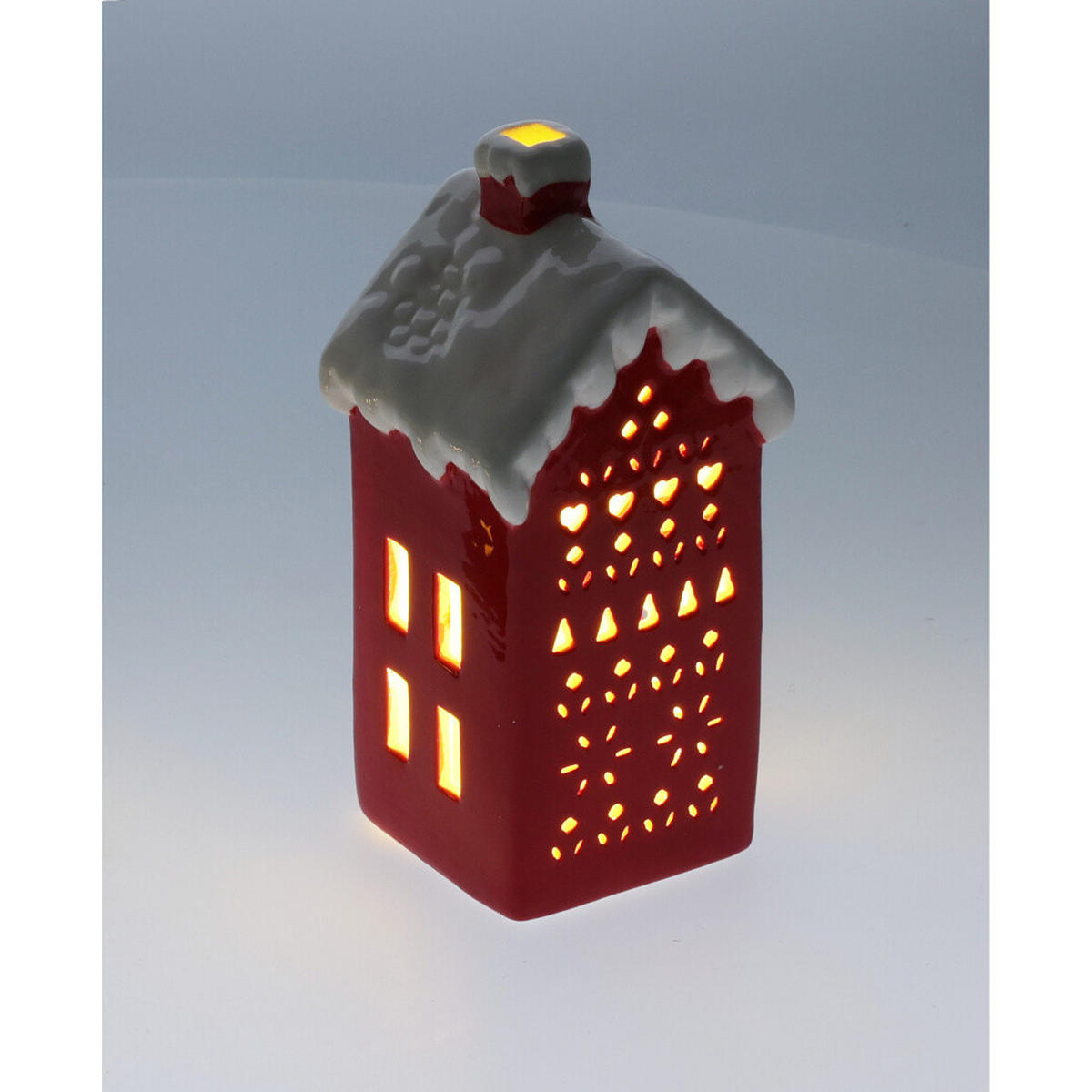 HAUSLAMPE LED 15 cm - Rot, Keramik (6/15/6cm) - Home Styling Collection