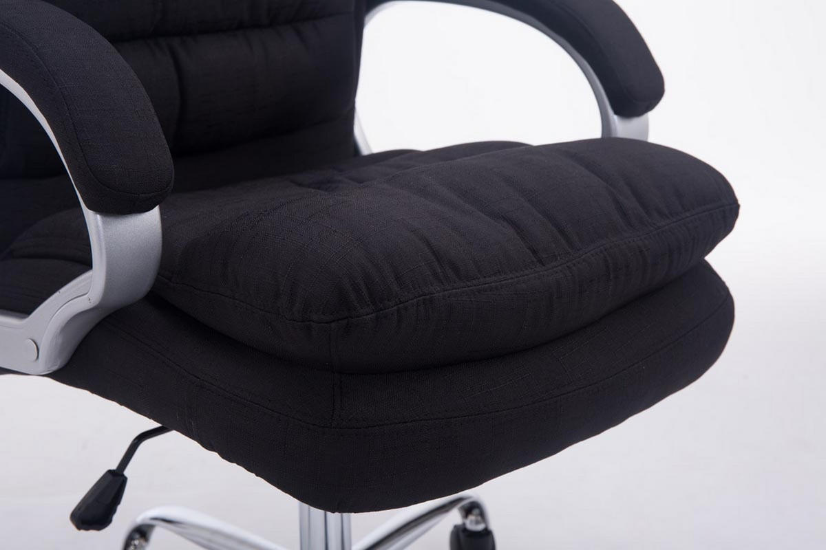 BÜROSTUHL BIG Vancom, Stoff Schwarz - Schwarz, Textil/Metall (77/122/77cm) - TPFLiving