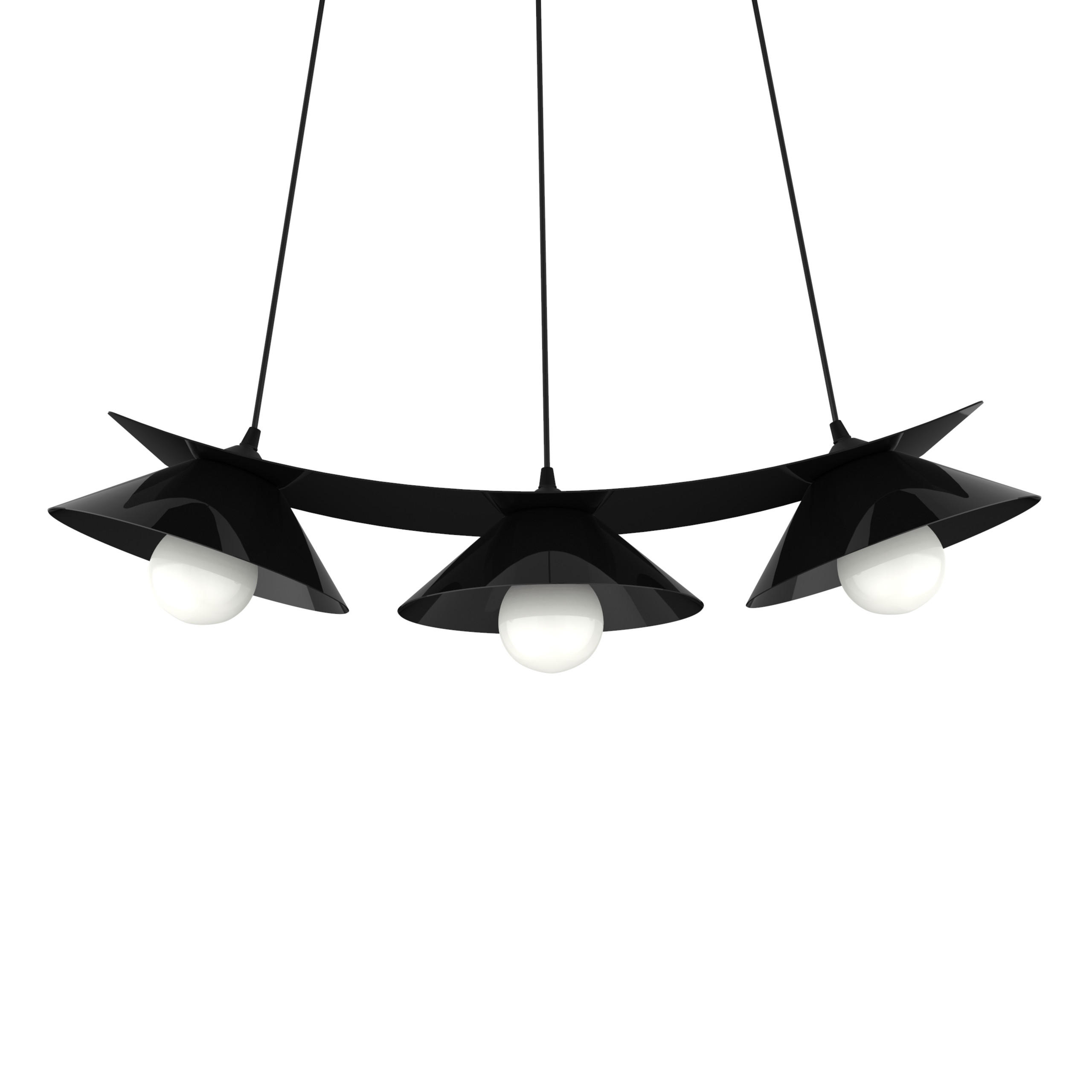 Lumicom Hängeleuchte Schwarz Hochglanz 25x16x70 cm