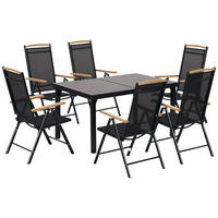 GARTENMÖBEL-SET Schwarz 140.0/90.0/74.0cm - Schwarz, Metall