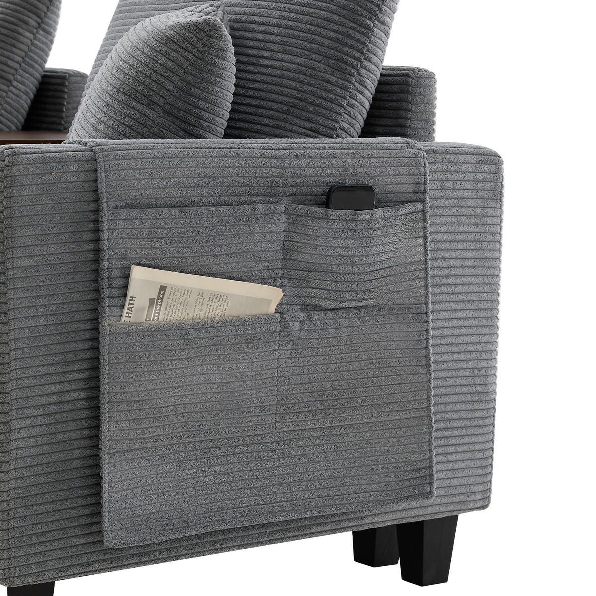 ECKSOFA 229/149,5/83 cm Grau - Grau, Textil (149.5/229cm)