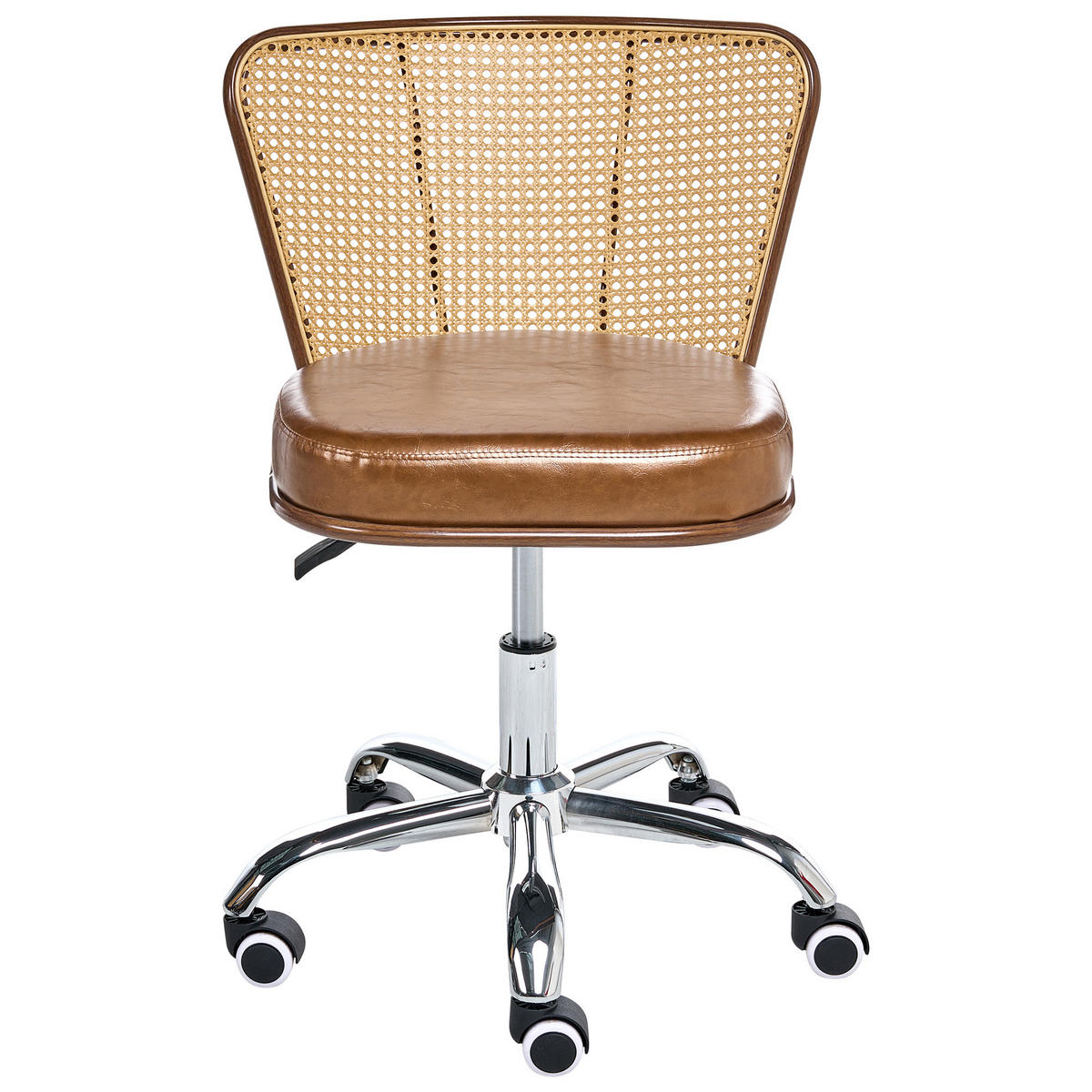 SCHREIBTISCHSTUHL Kunstleder Braun Roswell - Braun, Kunststoff (54/70/50cm) - Beliani