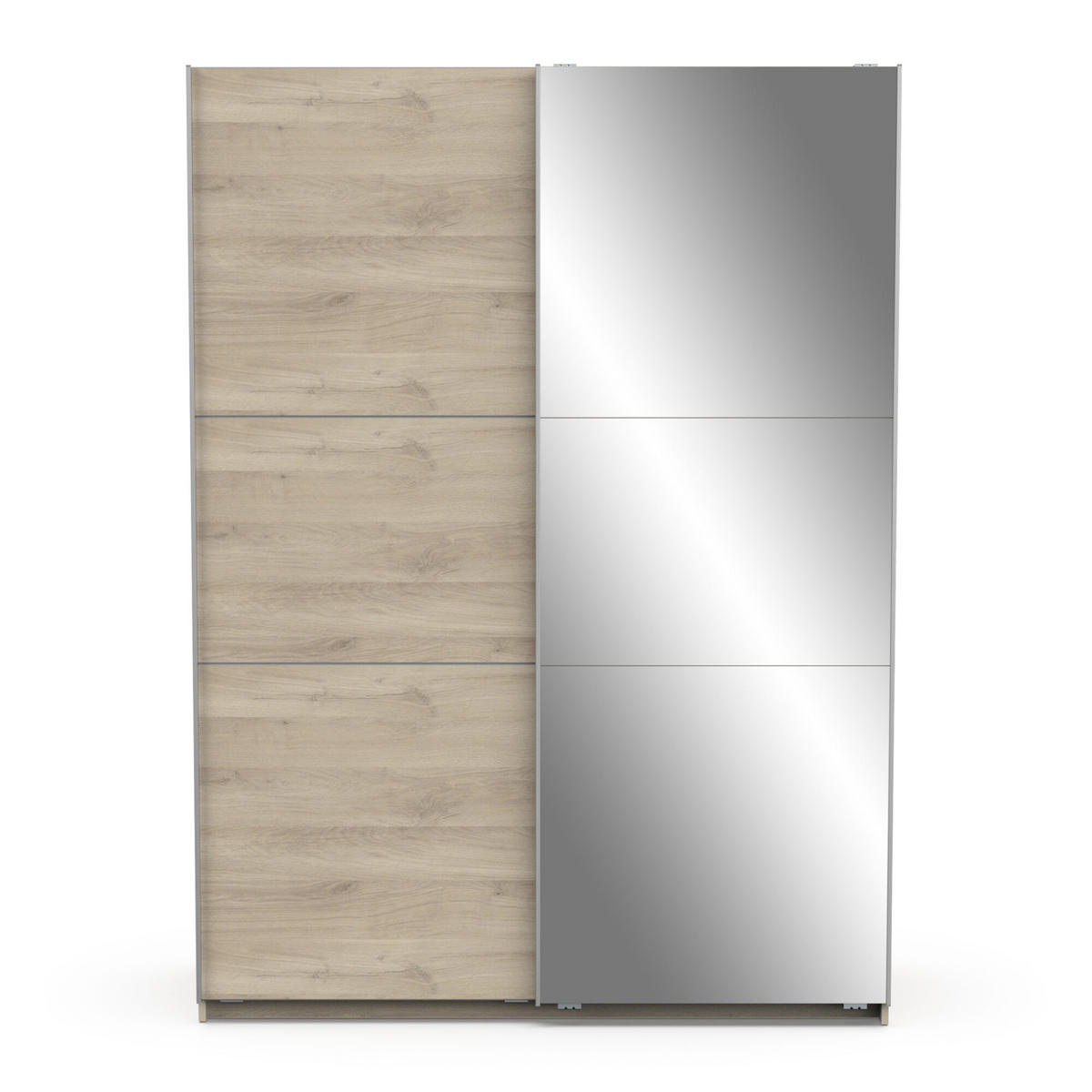 SCHRANK, 2 Schiebetüren mit Spiegel - GHOST - Eiche - 148 x 59,8 x 203 cm - Beige, Holz (59.9/203/148cm) - Demeyere