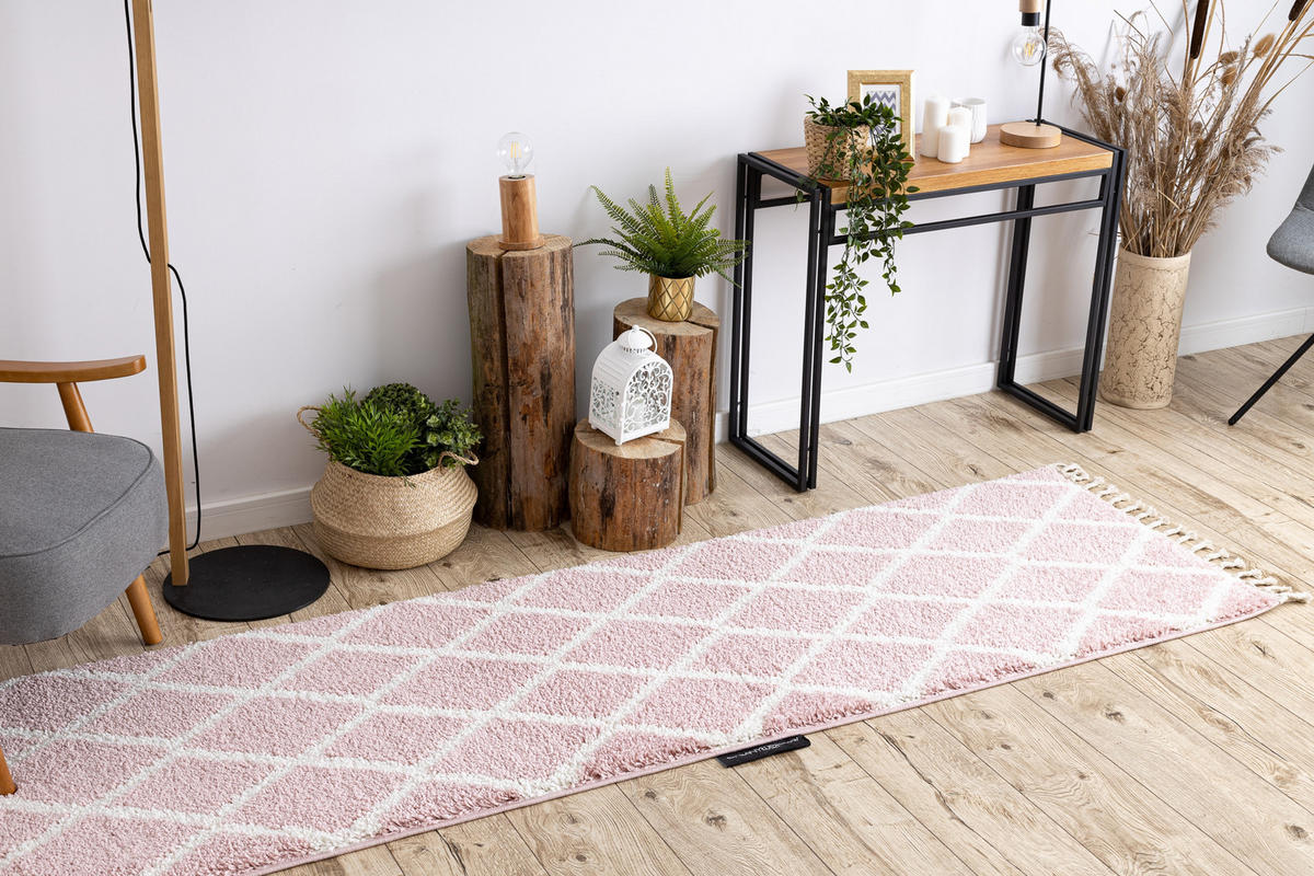 TEPPICH Berber 60/200 cm - Pink, Textil (60/200cm) - rugsX