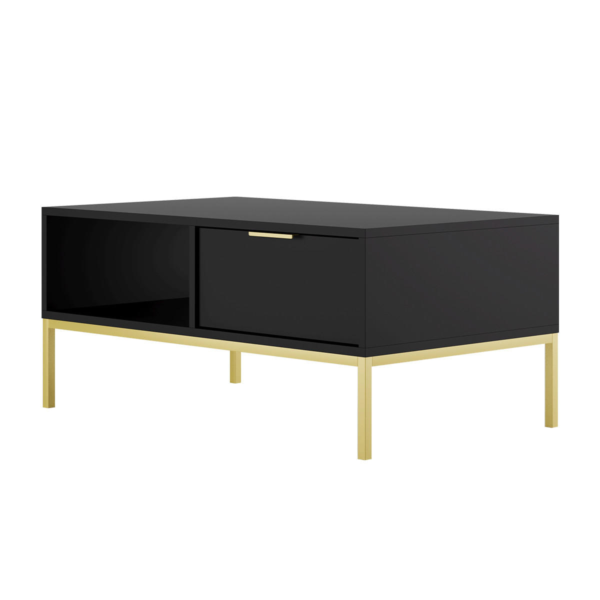 COUCHTISCH Seattle Schwarz - Goldfarben/Schwarz, Holzwerkstoff (60/100/45.4cm) - Petits-meubles