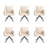 ESSZIMMERSTUHL 6er Set Drehstuhl Samt Beige Lordosenstütze - Beige, Textil (60/86/64cm) - FLIEKS