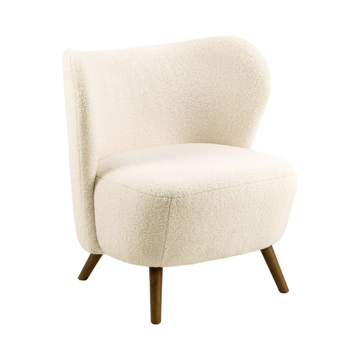 SESSEL aus Bouclé-Stoff und Holz - Karl - Ecru - Ecru, Textil (76/82/73cm) - Drawer