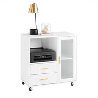 ROLLWAGEN Weiß - Weiß, Glas/Holzwerkstoff (75/76/40cm) - SoBuy