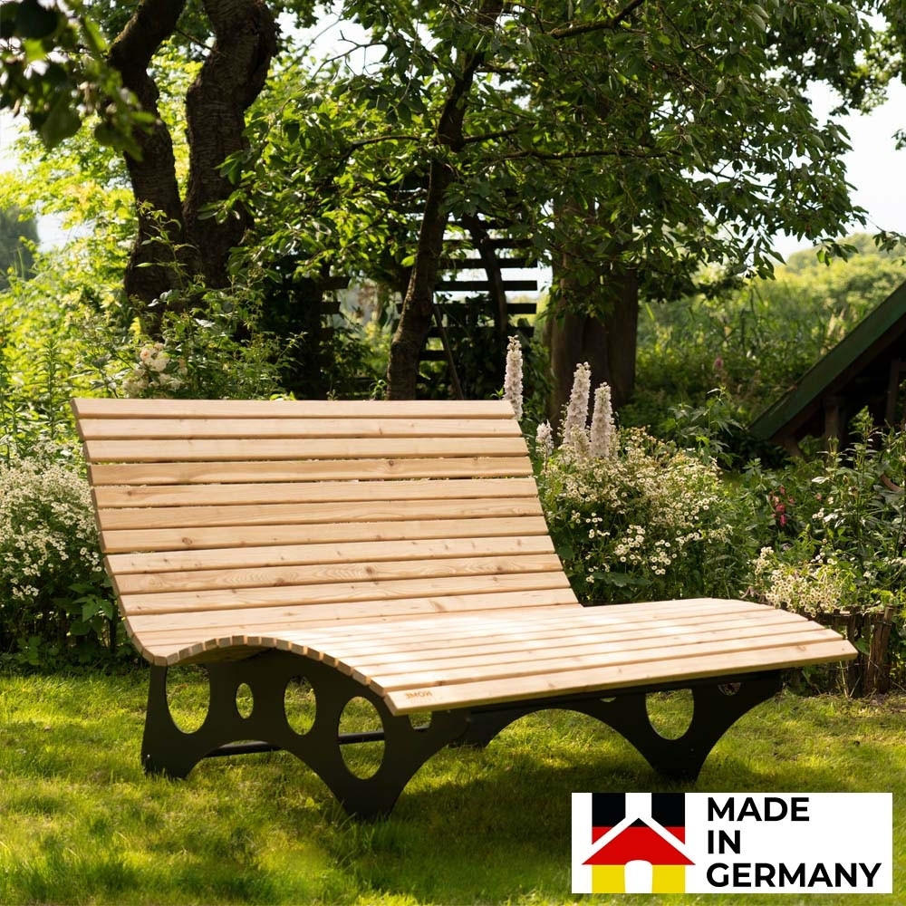 WELLENHOLZLIEGE TAIGA - Breite: 150 cm - Naturfarben, Holz (150/114/157cm) - Home Deluxe