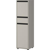 BADSCHRANK schmal HAMBURG Soft-Close, 33x121x34 cm | Steingrau - Grau, Holzwerkstoff (33/121/34cm) - KADIMA DESIGN