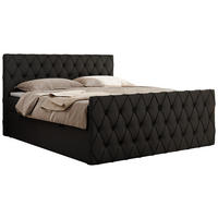 BOXBETT MIREN DUO 200/200 - Schwarz Kunstleder - H4 - Schwarz, Holz/Textil (200/200cm) - MKS