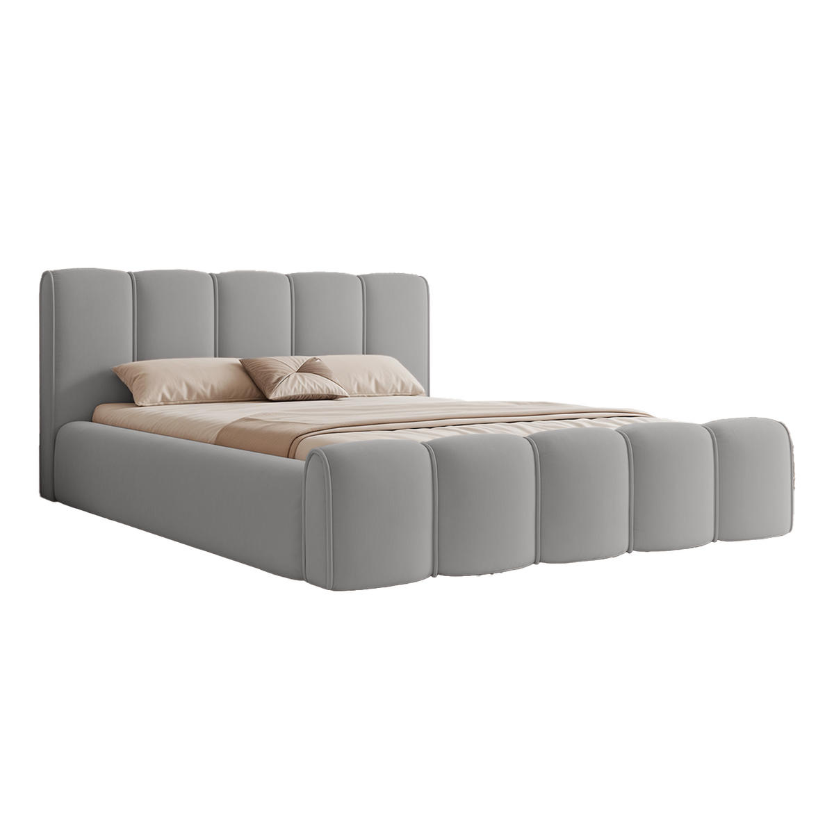 POLSTERBETT LLALO 200x200 cm, Dunkelgrau - Dunkelgrau, Textil (200/200cm) - Fedve