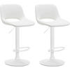 BARHOCKER 2er Set Lederlook weiß - Weiß, Textil/Metall (42/86/46cm) - CLP