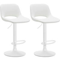 BARHOCKER 2er Set Lederlook weiß - Weiß, Textil/Metall (42/86/46cm) - CLP