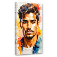LEINWANDBILD Hübscher Mann Modell 40x80cm - Multicolor, Textil (40/80cm) - Feeby