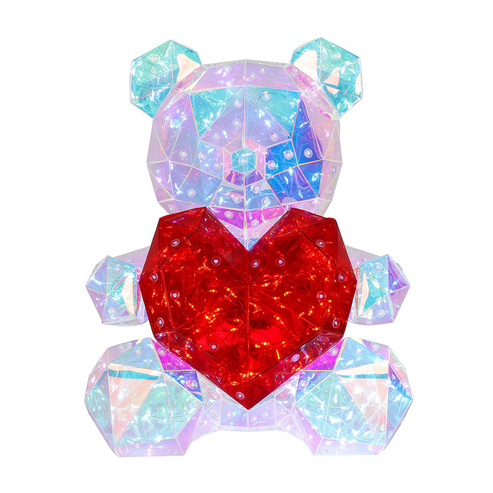 LED TISCHLEUCHTE Kristalloptik Rot - Rot, Kunststoff (23/19/30cm) - Globo Lighting