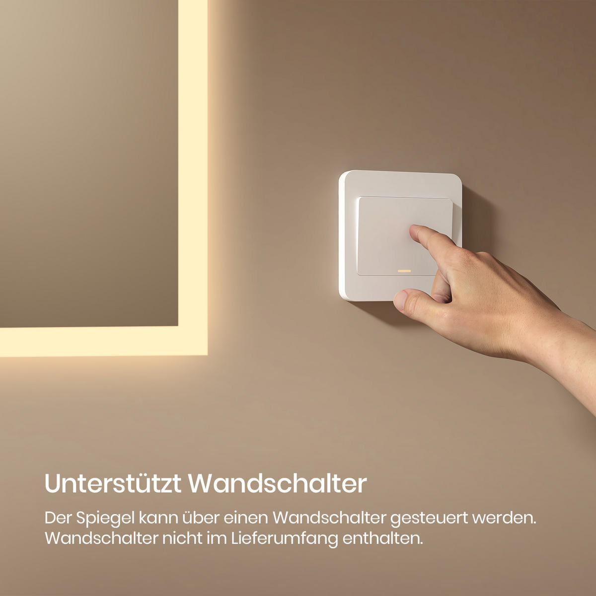 BADSPIEGEL mit Explosionsgeschützte Folie Beleuchtung 80/60/3,5 cm - Weiß, Glas (60/3.5/80cm) - EMKE