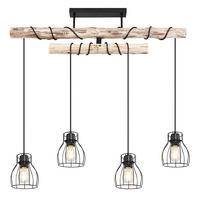 LED HÄNGELEUCHTE Holzbalken Braun - Braun, Holz (90/14/100cm) - Globo Lighting