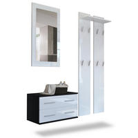 GARDEROBE Kioto Front in Weiß Hochglanz - Weiß Hochglanz, Holzwerkstoff (170/200/35cm) - Vladon
