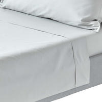 BETTLAKEN ohne Gummizug, Ägyptische Baumwolle, Fadendichte 200 - Grau, Textil (240/300cm) - Homescapes