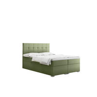 BOXBETT Mit Matratze Und Bettkasten LINDT Stoff Velvet 180x200 cm Hellgrün H2-Pocket - Hellgrün, Holz/Holzwerkstoff (180/200cm) - Kaiser Möbel