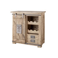 WEINKOMMODE Mango 80x40x82 whitewash lackiert RAILWAY #340 - Beige, Holz (80/82/40cm) - Massivmoebel24