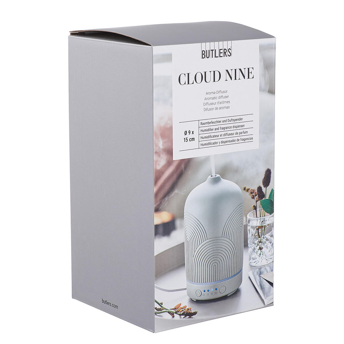 AROMA-DIFFUSER Cloud Nine - Grau, Kunststoff (9/16/9cm) - Butlers