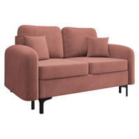 SCHLAFSOFA Venice Small - Schwarz/Rosa, Holz/Textil (157/96/94cm) - MIRJAN24