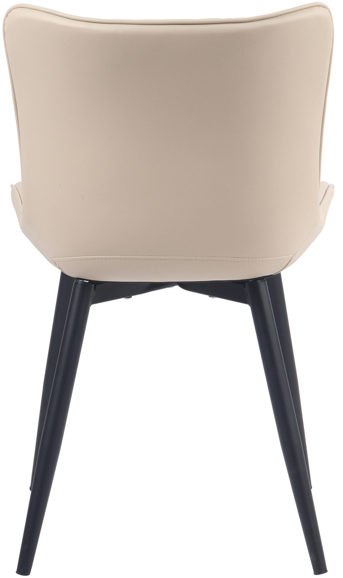 STUHL 2er Set Lederlook creme - Creme/Schwarz, Textil/Metall (50/80.5/62cm) - CLP