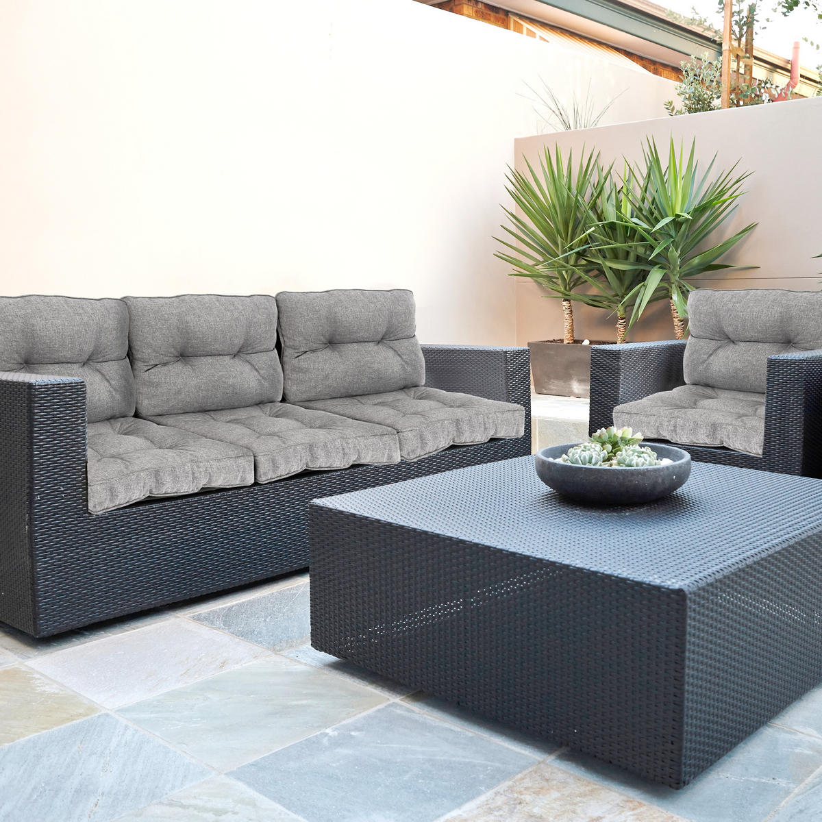 LOUNGEKISSEN Beauflair Outdoor Sitz 60/60/10cm Hellgrau - Hellgrau, Textil (60/10/60cm) - Beautissu 