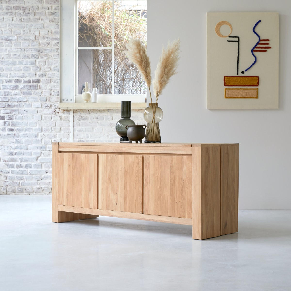 SIDEBOARD Eden Natur aus Eiche - Naturfarben, Holz (160/70/50cm) - Tikamoon