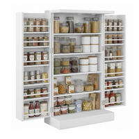 VORRATSSCHRANK - Weiß, Holz/Holzwerkstoff (60/103.5/30cm) - Relaxdays