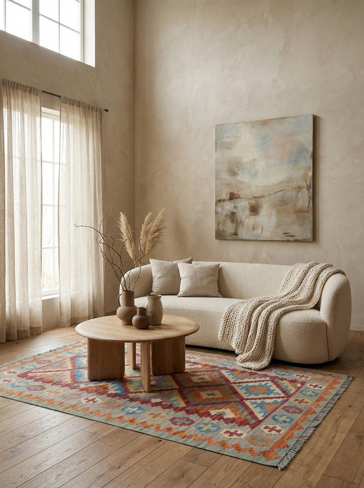 HANDWEBTEPPICH Kelim Gashgai Rot 182/126 cm - Rot, Textil (126/182cm) - Looma