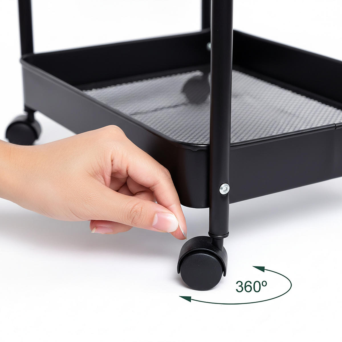 VOZÍK - černá, kov/plast (30/78/42.7cm) - Relaxdays